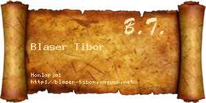 Blaser Tibor névjegykártya